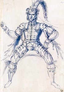 Costume Drawing for a Knight on Horseback by Giuseppe Arcimboldo
